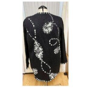KOOS Of Course vintage black and white cardigan . Size large.